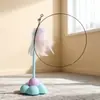 Haste de Gato com Ventosa e Haste Longa, Arame de Aço, Brinquedo de Gato com Pena, Autoentretenimento, Alívio do Tédio, Sino, Durável, Resistente a Mordidas, Resistente a Arranhões para Gatos