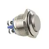 Interruptor de Botón Pulsador Metálico de 16 mm Resistente al Agua Restablecimiento Automático Uno Normalmente Abierto Pie de Tornillo Metabo