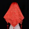 Suprimentos de Casamento Véu com Borla de Casamento Nó Chinês Dupla Felicidade Véu de Cetim Noiva Véu Vermelho Item Dupla Felicidade de Casamento