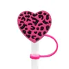 Venta Caliente Transfronteriza Tapa Rosa de Silicona para Popote Taza de Té de Leche Personalizada Tapón de Polvo Cubierta de Popote para el Día de San Valentín Tapón de Polvo Listo para la Venta