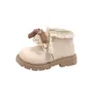 Botas de Princesa com Renda para Meninas Outono/Inverno Novas Botas Curtas de Desenho Animado Boneca Infantil Botas Martin Fofas para Bebês 3-6 Anos