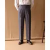 Calças de cintura alta masculinas casuais de negócios, calças retas soltas para outono e inverno, calças casuais, calças estilo italiano