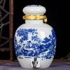 Jarra de vino de cerámica de Jingdezhen 10/20/30/50kg botella de vino azul y verde jarra de vino olla de vino fábrica de horno venta al por mayor