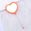 Espejo de Mano con Forma de Corazón para Maquillaje, Espejo de Tocador Portátil de una Cara con Cuentas Creativas DIY, Espejo de Maquillaje de Plástico con Forma de Corazón en Stock