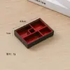 Juguete de Comida Simulada en Miniatura Caja de Pasteles de Luna, Mini Cuenco Azul y Blanco de Porcelana, Cuenco para Fideos Udon, Plato Cuadrado para Olla Seca, Vaporera, Cuchara, Tenedor