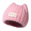 Nuevo Gorro Cálido de Lana Otoño e Invierno para Mujer, Gorro de Punto Lindo Estilo Coreano con Orejas de Gato, Color Macarrón Versátil que Reduce la Edad, Estilo Holgado