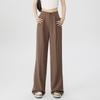 Pantalones anchos de fregado de alta gama Qiguniang, pantalones finos para mujer, pantalones de traje estrechos y rectos de alta calidad, pantalones casuales