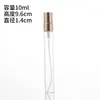 Botella de vidrio transparente con atomizador y tapa de rosca de 14 mm, frasco vacío de perfume, tamaño de muestra pequeño, diseño esbelto, portátil, botella de vidrio con botón pulsador