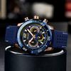 Reloj Megir para hombre, de moda, con esfera grande, cronógrafo, calendario, de silicona, resistente al agua, deportivo, de cuarzo, 2109