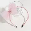 Diadema de Sombrero de Cumpleaños de Malla Linda Transfronteriza Diadema Fina con Lazo Dulce y Juguetón Accesorio para el Cabello de Exterior para Niños