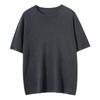 Camiseta Fina Masculina de Cashmere Fino, Cor Sólida Lisa, Camada Base, Novo Estilo para Início de Outono, Manga Curta Tricotada, Manga Curta de Seda