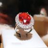 Joia Europeia e Americana Feminina Cor Tesouro Corindo Vermelho Imitação Hemoglobina de Pombo Anel Vintage Joias Femininas
