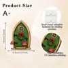 Nueva decoración colgante de pared de puerta de elfo de madera pintada de Navidad transfronteriza, decoración de ambiente de dibujos animados linda para el hogar