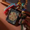 Pingente Tecido Artesanal Trazedor de Sorte Ano Novo Estilo Xizang, Acessório com Borla Colorida Estilo Étnico, Ornamento Pendente Portátil, Decoração Pendurada para Carro