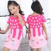 Camisola de verão infantil pijamas de menina verão manga curta bebê fino estilo coreano menina desenho animado crianças médias e grandes casa