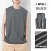 270g Algodão pesado sem mangas T-shirt Masculino Colete Solto Colete Verão Wear Sports Fitness Cor sólida Ponto Intransparente