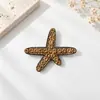 Pinza para el pelo de estrella de mar con diamante brillante simple y elegante para mujer, pinza de pico de pato de alta gama, pinza lateral frontal, pinza dulce para media coleta