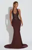Vestido de Fiesta de Noche Halter Brillante Empalmado Estilo Europeo y Americano Transfronterizo Amazon Sexy Largo para Mujer