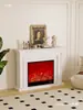Armario de Almacenamiento Estilo Europeo con Llama, Gabinete Decorativo de Chimenea con Inserto de Chimenea, Chimenea Electrónica Estilo Francés para Casa de Huéspedes y Otras Salas de Estar