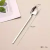 Cuchara para Sandía de Acero Inoxidable 304, Cuchara Creativa con Punta, Cuchara Pala, Cuchara Mezcladora para Helado y Té de Leche, Cuchara para Hielo de Mango Largo, Se Puede Imprimir con Logo