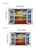 Pegatinas de pared con diseño de ventana falsa de paisaje marino para sala de estar, porche, dormitorio, PVC removible autoadhesivo, pintura, entrega en 24-48 horas