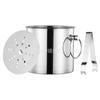 Cubo de hielo de acero inoxidable con asa de doble alambre, cubo de hielo práctico de acero inoxidable de doble capa con aislamiento para hielo, cubo de hielo para hotel, cubitera para champán
