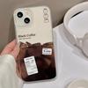 Café Americano Gelado Adequado para iPhone 17 Pro Max, Capa de Celular Apple 16 Fosca com Furo Grande, 17/15 Anti-Queda 14