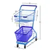 Carrinho de Compras Dupla Camada para Supermercado, Carrinho para Shoppings, Lojas de Conveniência, Ktv, Barracas de Rua, Carrinho de Compras Popular Online de Pegar Bonecos Atacado