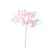 Decoración de Pastel Horneado Rosa Azul Negro Blanco Nubes Estrellas Lentejuelas Bandera Feliz Cumpleaños Vestido de Fiesta