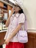 Bolsa de Tela Pequeña para Mujer Estilo Japonés Ins Lindo Lazo Bolso de Hombro para Estudiante Estilo Chica Suave Estilo Mori Estilo Chica Cartera Pequeña