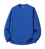 Sudadera Redonda de Algodón de Isla de 330g para Hombres y Mujeres, Color Liso, Versátil, Holgada, Casual para Grupo, Logo Bordado Impreso