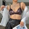 Ropa interior francesa de comercio exterior, fina, sin marcas, de satén, copa triangular, sujetador sin aro, pecho grande, tallas pequeñas, ropa interior sexy