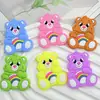 Borracha Macia de PVC Urso Arco-Íris Capa de Celular DIY Grampo de Cabelo Acessórios para Headwear Tamancos Bolsa Chapéu Adesivo de Geladeira