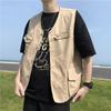 Chaleco de Trabajo Táctico para Hombre Estilo K Tendencia Estilo Hong Kong Ins Estilo Harajuku Holgado Sin Mangas Chaleco Chaqueta