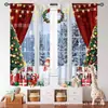 Cortinas de Natal transfronteiriças com estampas de floco de neve, árvore de Natal e boneco de neve, bandeiras de fundo para decoração de quarto de férias