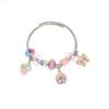 Pulseira de sereia e unicórnio de desenho animado DIY transfronteiriça pulseira de miçangas feita à mão para menina pulseira de desenho animado fofa pulseira DIY