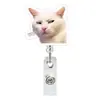 Insignia Retráctil Giratoria de Gato Emoji Acrílico Llavero de Doctor Enfermera Portapase de Identificación Extraíble