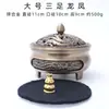 Quemador de Incienso Grande de Sándalo para Uso Doméstico, Quemador de Incienso de Cobre Antiguo, Quemador de Incienso de Dragón y Fénix, Quemador de Incienso Zen de Loto