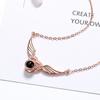 Collar de Proyección de Alas de Ángel Xiyin para Mujer TikTok Recuerdo de Amor Collar de 100 Idiomas