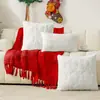 Funda de almohada para árbol de Navidad con copo de nieve transfronteriza, color puro europeo y americano, felpa, funda de almohada de Navidad, entrega inmediata Shein