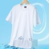 Algodão Líquido de Amônia Antibacteriano 7A Masculino Cor Sólida Manga Curta Verão Gola Redonda Camiseta Solta Manga Curta Seda de Gelo Fina Camiseta de Gelo