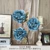 Peonía de 3 cabezas Flores Artificiales, Flores Hechas a Mano para Bodas, Flores de Seda, Flores Decorativas Artificiales, Arreglos para Bodas al por Mayor, Flores de Piso