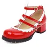 Zapatos Mary Jane de Encaje, Tacón Medio, Tallas 30-46, Zapatos de Exportación con Punta Redonda Grande, Estilo para Todo el Año T518-1