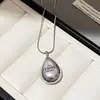 Elegante Collar Colgante de Plata en Forma de Gota Estilo Minimalista Coreano, Cadena Sencilla y de Moda para la Clavícula con un Toque de Lujo