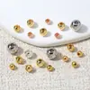 Cuentas Pequeñas Doradas Lisas de Color Conservante Chapadas en Oro de 18 Quilates con Agujeros Rectos, Cuentas Redondas para Accesorios de Joyería DIY, Pulseras, Collares y Cuentas Sueltas