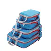 Conjunto de 4 Peças de Saco de Armazenamento de Compressão Impermeável para Viagem Organizador de Roupas Conjunto de Sacos de Armazenamento para Mala Armazenamento de Viagem