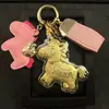 Ano Novo do Cavalo Ouro Imitação Criativo Desenho Animado Pônei Chaveiro Corrente de Celular Pingente Decoração Presente de Aniversário