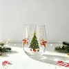 Vaso de whisky de marca independiente, nuevo producto transfronterizo, vaso de cristal con diseño de Papá Noel, vaso de whisky de cristal hecho a mano