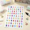 Pegatinas de Números de Dibujos Animados 0-9, Pegatinas Adhesivas para Marcar Empaques de Diario, Juego de Pegatinas de Números Color Macarrón