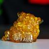 [Artículo Caliente de Transmisión en Vivo] Adorno de Sapo Dorado de Tres Patas Acostado Relleno de Resina Adorno de Cristal Natural